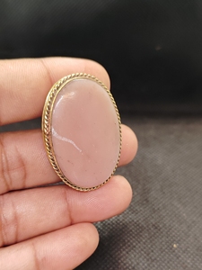 UDGEMS Natural Pink <b>Opal</b> Brass Groove <b>Pendant</b> | Handmade Bezel Setting Gemstone <b>Pendant</b> | Vintage Style Women's IGI Certified - Product Image 3