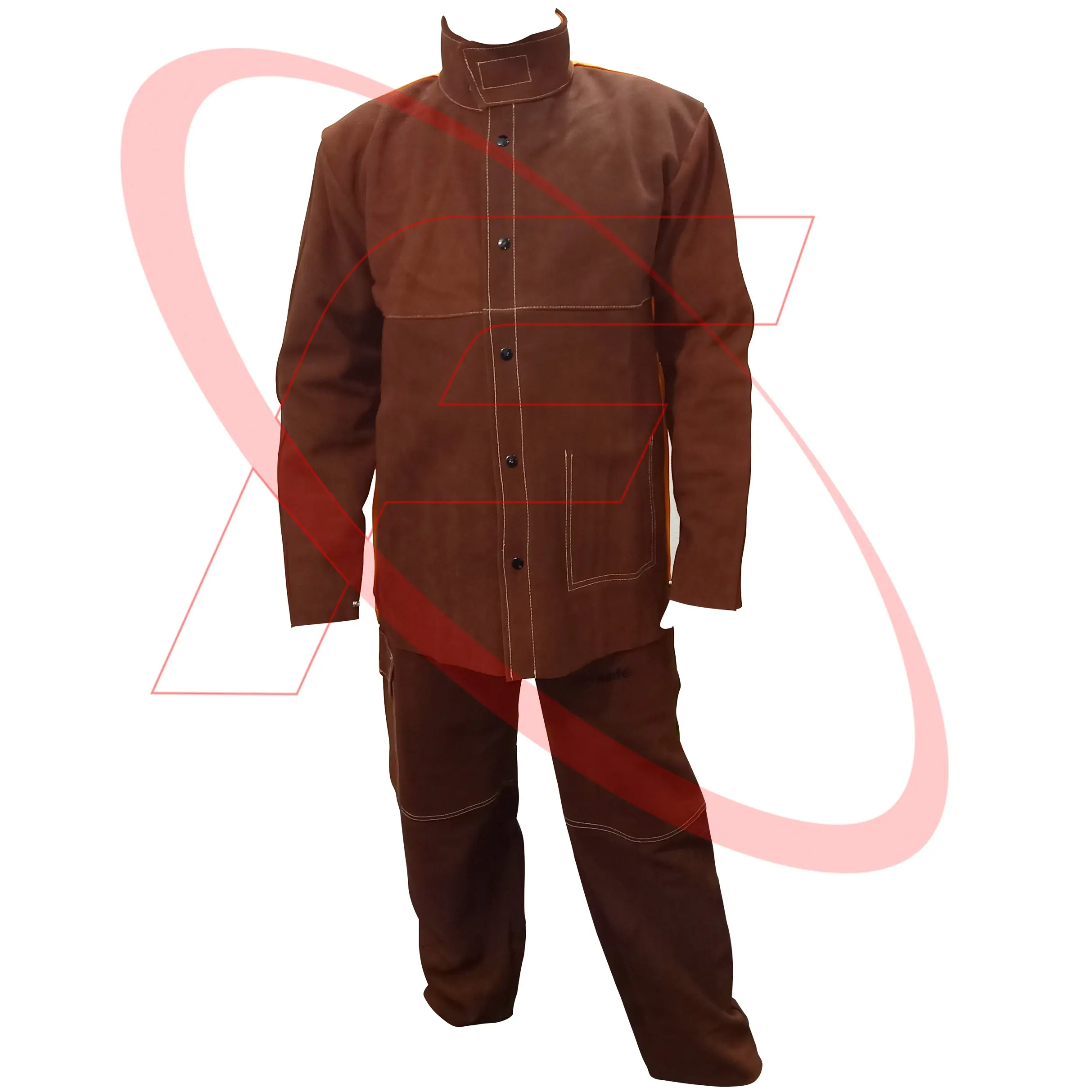 溶接機の安全スーツ溶接牛革スプリットレザー溶接機の安全耐摩耗性高品質の強力なステッチスーツ