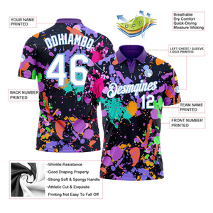 เสื้อโปโลผู้ชายคุณภาพสูง ผลิตจากโพลีเอสเตอร์ แบบลำลอง ทอแบบซับลิเมชั่น แห้งเร็ว ทรงพอดีตัว รับสั่งพิมพ์ลายตามต้องการ เหมาะสำหรับกอล์ฟ - Product Image 2