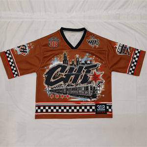 Maillot de football vintage en maille, coupe ample, en polyester de haute qualité, style streetwear - Product Image 6