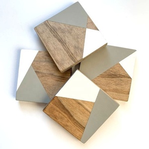 Attractive Unique Design Modern Luxury Square Shape Eco-Friendly Resin Wooden Coasters Tea Cup Coffee <b>Pads</b> Beer Mats Extra - Product Image 6