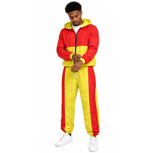 Newest Design 100% Cotton Printed Windbreaker Tracksuit Heavyweight Eco-Friendly Waterproof 2-Piece <b>Zipper</b> <b>Jacket</b> Trouser Set - Product Image 2