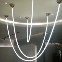 Lustre suspendu ovale en silicone à LED, éclairage blanc chaud, culot E27, intensité réglable, pour restaurant, maison, bureau, durée de vie de 50 000 heures