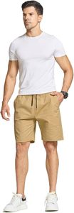 Nouveau design – Short en coton uni pour homme, coupe décontractée, confortable et léger, idéal pour l'été, la plage et le sport, avec cordon de serrage – Vente en gros - Product Image 2