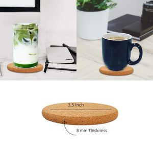 Juego de 4 Posavasos de Madera de Haya, Diseño Rústico Ecológico, 10 mm de Grosor, 300 mm de Diámetro, Hasan Craft, para Decoración de Mesa de Comedor - Product Image 3