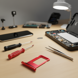 Bandeja de tarjeta SIM roja para iPhone XR, pieza de repuesto metálica - Product Image 3