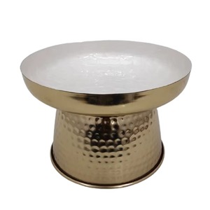 Newest <b>Cake</b> Stand Set 1Pcs Resin Gold <b>Flower</b> Base White Plate Heat Resistant Eco-Friendly Dishwasher Safe Hand Wash Only - Product Image 2