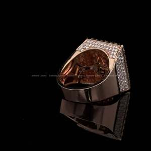 4.50 CTW Round Lab Grown Diamond Men's <b>Ring</b> 14K Rose Gold Statement <b>Ring</b> Luxury Wedding Band Iced Out <b>Pinky</b> <b>Ring</b> For Him - Product Image 3