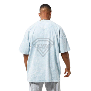 เสื้อยืดโอเวอร์ไซส์สไตล์วินเทจสำหรับผู้ชาย แบบย้อมสีเอซิด ทรงหลวมไหล่ตก ผ้าคอตตอนหนานุ่ม รับผลิตเสื้อยืดขายส่งตามสั่ง - Product Image 3