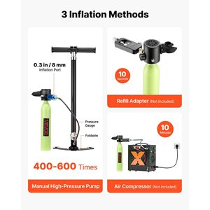 Bombola Subacquea Portatile da 0,5L, Mini Serbatoio Riutilizzabile per Respirazione Subacquea, Autonomia di Immersione di 10 Minuti - Product Image 5