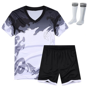 Conjunto de Camiseta de Fútbol para Hombre, Degradado Azul y Rosa, Cuello en V, Manga Corta, Poliéster que Absorbe la Humedad, Uniforme para Todas las Temporadas, Talla Adulto - Product Image 3