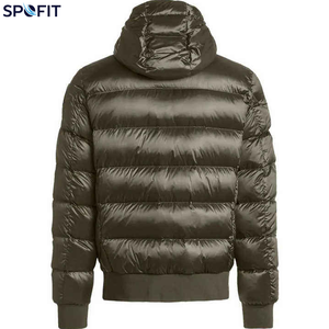 Veste matelassée pour homme avec capuche et fermeture éclair, manteau d'hiver décontracté pour l'extérieur, logo personnalisé - Product Image 2
