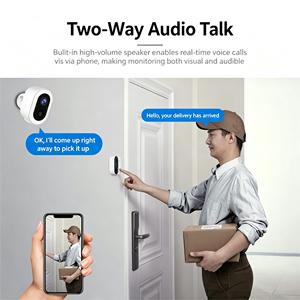 Smart Wi-Fi Security <b>Camera</b> Outdoor Indoor Battery Powered Wire-Free Home <b>Camera</b> with HD Color <b>Night</b> <b>Vision</b> and Two-Way Audio - Product Image 3