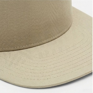 Beige 6-Panel Trucker Cap Mesh Fabric Adjustable <b>Flat</b> Brim Unisex Casual <b>Hat</b> Adult Size 58-60CM - Product Image 4