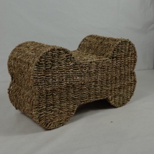 Eco-Friendly <b>Seagrass</b> Modern Geometric Shape Drink Food <b>Storage</b> <b>Basket</b> with Multifunction Organizer for Dogs - Product Image 4