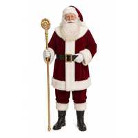 Weihnachtsmann-Kostüm Komplettset Roter Mantel Hose Hut Gürtel Bart Handschuhe und Schuhüberzüge für Weihnachtsfeiern und Partys