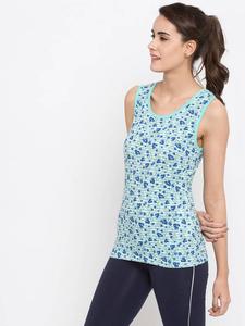 Débardeur sans manches à imprimé floral pour femme, col rond, tricoté, décontracté, respirant, en coton, longueur normale - Product Image 5