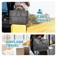 Sac de voyage pliable et réutilisable en non-tissé avec logo personnalisé, fenêtre transparente de 43 pouces, poches en maille pour chaussures, pour costumes, robes et vêtements