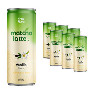 Vente en gros Marque Blanche 250ml Sans Sucre 8 Brix 100% Pur Canette en Aluminium Latte au Matcha Naturel Aromatisé Caféiné Glacé - Product Image 3