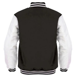 Chaqueta Varsity Roja y Blanca Unisex, Casual, con Mangas de PU, Corte Regular, Cuello Alto, Cierre de Botones, Color Sólido, Resistente al Viento para Invierno - Product Image 4