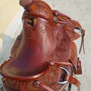Nueva Llegada: Silla de Montar Western Roughout para Carreras de Barriles, Hecha a Mano con Cuero Genuino de Primera Calidad, para Montar a Caballo en Ranchos y Senderos, Equipo de Vaquero - Product Image 4