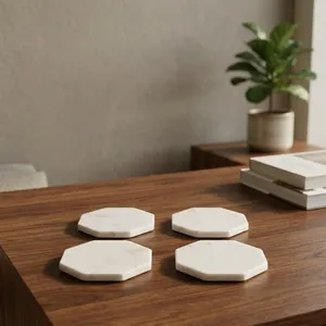 High Demand <b>Marble</b> <b>Coasters</b> Set Premium Waterproof Heat Resistant Stone <b>Coasters</b> for Coffee Cups Glasses Home Kitchen - Product Image 1