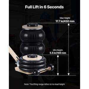 3 <b>Ton</b>/6613 Lbs Triple <b>Bag</b> Pneumatic Car Jack 17.7 Inch/450 mm Long Handle with 1-6 s Fast Lifting for SUV Pickup Truck Repair - Product Image 2