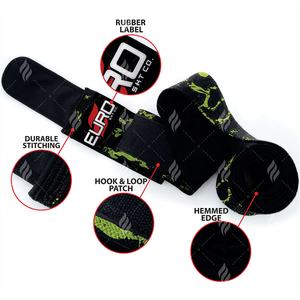 Bandes de genou en caoutchouc naturel, design par sublimation, fermeture à boucle et crochet réglable, légères, antidérapantes, matière douce pour la force - Product Image 6