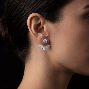 Luxury 925 <b>Silver</b> Diamond <b>Stud</b> <b>Earrings</b> Round Brilliant Cut Women Wedding Jewelry - Product Image 1