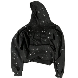 Sweat à capuche pour homme avec strass, manches longues, confortable, élégant, prix abordable, séchage rapide, anti-plis, anti-boulochage - Product Image 1