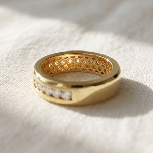 14K Gold Classic Eternity Ring Round Brilliant Cut Diamond Channel Set Engagement Wedding Anniversary Band Unisex - Product Image 2