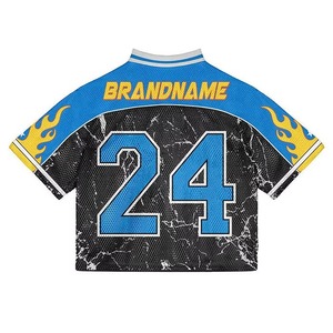 เสื้อเจอร์ซีย์ตาข่ายคุณภาพพรีเมียมสำหรับผู้ชาย น้ำหนักเบา ระบายอากาศได้ดี แขนสั้น พิมพ์ลายโลโก้ตามสั่ง บริการ OEM มีไซส์พลัส - Product Image 4