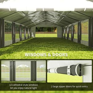 Tendone per Matrimoni e Grandi Eventi 40FT X 20FT, Resistente, con Pareti Laterali Grigie, per Esterni, Carport, Patio, Gazebo - Product Image 5