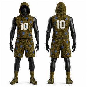 Wholesale 7v7 Football Uniforms for Youth Fully Sublimated Uniform Set <b>Hoodies</b> and Compression Short Sports Wear 7 on 7 Uniforms - Product Image 1