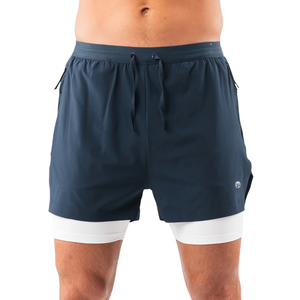 Mens Performance 5 Inch Training <b>Shorts</b> With Inner <b>Compression</b> Liner Quick Dry Lightweight Gym Running OEM Wholesale - Product Image 1