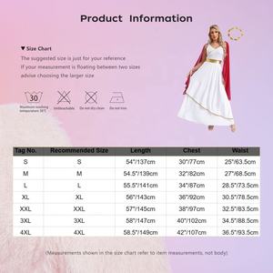 Costumes de reine romaine grecque ancienne pour femmes garnitures d'or robe Toga avec guirlande couvre-chef pour les carnavals de scène de discothèque - Product Image 6