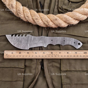Cuchillo de Acero de Damasco Forjado a Mano de Alta Calidad, Hoja Lisa Pulida, Punta Caída, Kit para Fabricación de Cuchillos de Caza y Camping, OEM - Product Image 4