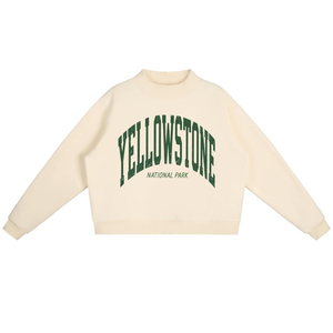 Women <b>Mock</b> <b>Neck</b> Sweatshirt Heavyweight Fleece Custom Cotton Terry <b>Top</b> Winter Warm Pullover Crewneck <b>Tops</b> Cowgirl Style - Product Image 1