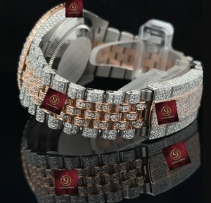 Montre SHREEJI JEWELS de luxe de haute qualité avec GPS, diamants, or blanc, 42 mm, analogique, mécanique, affichage de la date automatique, bracelet en acier inoxydable - Product Image 2