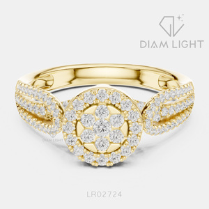 Bague de fiançailles et d'anniversaire en or blanc 14 carats avec diamant de laboratoire certifié IGI, taille ronde 0,597 carat, bijoux fins - Product Image 5