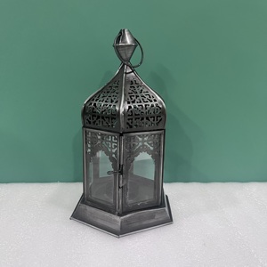 <b>Moroccan</b> Metal Lantern Decorative Glass Candle Holder Ramadan Eid Tabletop Home <b>Decor</b> - Product Image 4
