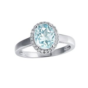 Anillo de compromiso para mujer, de plata de ley <span class=keywords><strong>2022</strong></span>, Gema de Topacio azul Natural, óvalo, Halo, para boda y cóctel, joyería <span class=keywords><strong>Destiny</strong></span>, novedad de 925 - Product Image 2