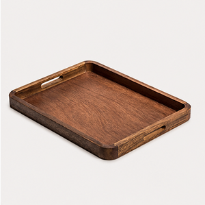 Luxury Handcrafted Acacia Wood <b>Square</b> Serving Tray With Integrated Handles Eco-Friendly Food Safe Platter For Restaurant Decor - Product Image 1