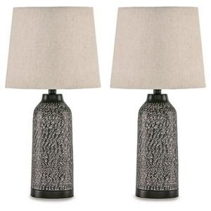 Luxury design metal <b>Table</b> <b>Lamp</b> Textured Brown <b>Base</b> Linen Fabric Shade Elegant Bedside Nightstand Light Home Decor Accent - Product Image 3