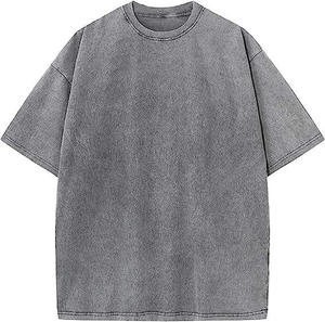 T-shirt Oversize 230g Grammage Lourd Personnalisé Logo 3D Homme Effet Gonflé Délavé à l'Acide T-shirt Oversize Uni - Product Image 4