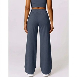 Elegant High Waist Wide Leg Pants Women Soft Draped Loose Fit Trousers Lightweight Breathable Cotton <b>Linen</b> Casual Pants Stylish - Product Image 2