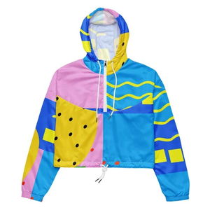 Windbreaker Athletic Gym Zip up Short Womens <b>Jacket</b> Custom Logo Womens Cropped <b>Jacket</b> Crop Top - Product Image 1