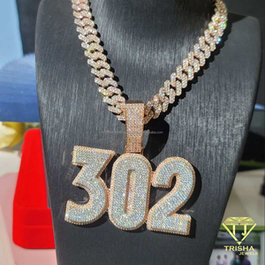 Wholesale Premium <b>Gold</b> Tone 302 Pendant With Lab Grown Diamond Details For <b>Number</b> Jewelry Collections - Product Image 3