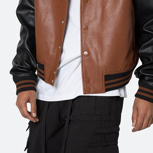 Veste universitaire d'hiver personnalisée pour homme en laine et cuir, à capuche, chauffante, pour l'extérieur - Product Image 6