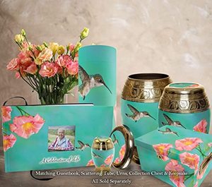 Antique Brass <b>Keepsake</b> Funeral Cremation Urn <b>Memorial</b> Ash Container Featuring Decorative Finish And Secure Top Design - Product Image 6